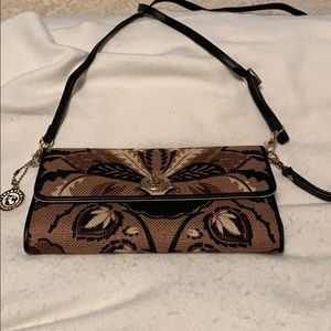 Spartina brown/tan/black clutch/crossbody purse